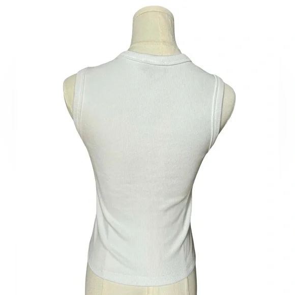 Edikted White Ribbed Button Tank - Picture 5 of 6